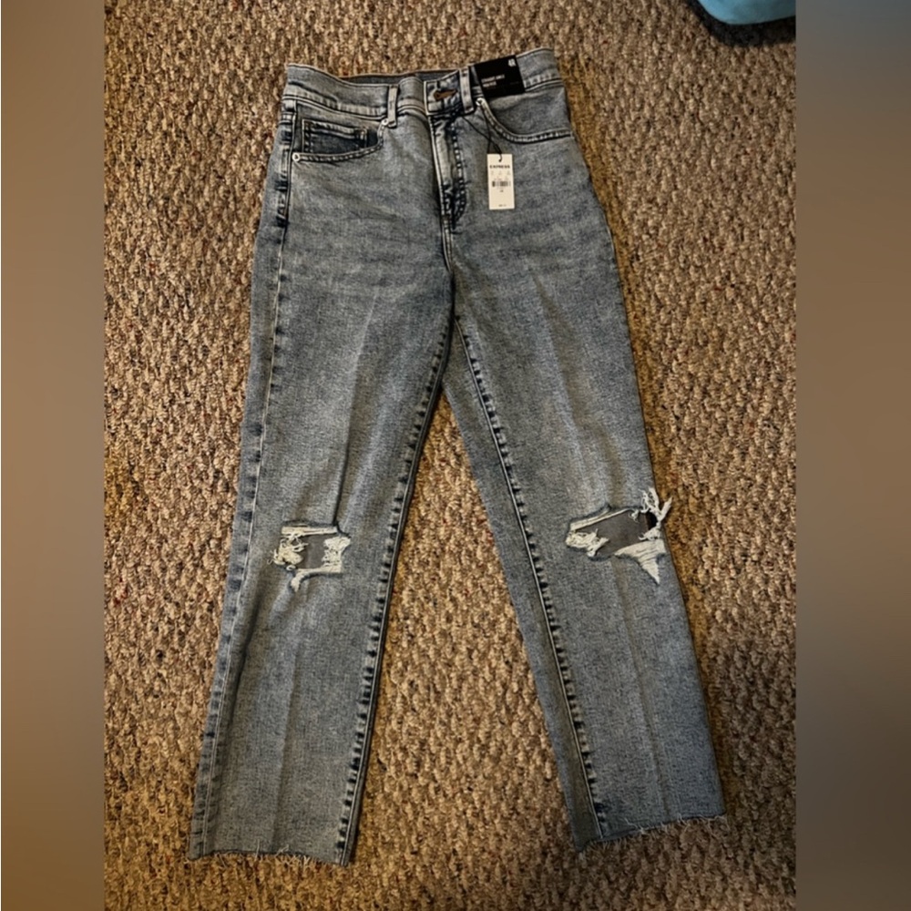 Express High Rise Straight Ankle Jeans